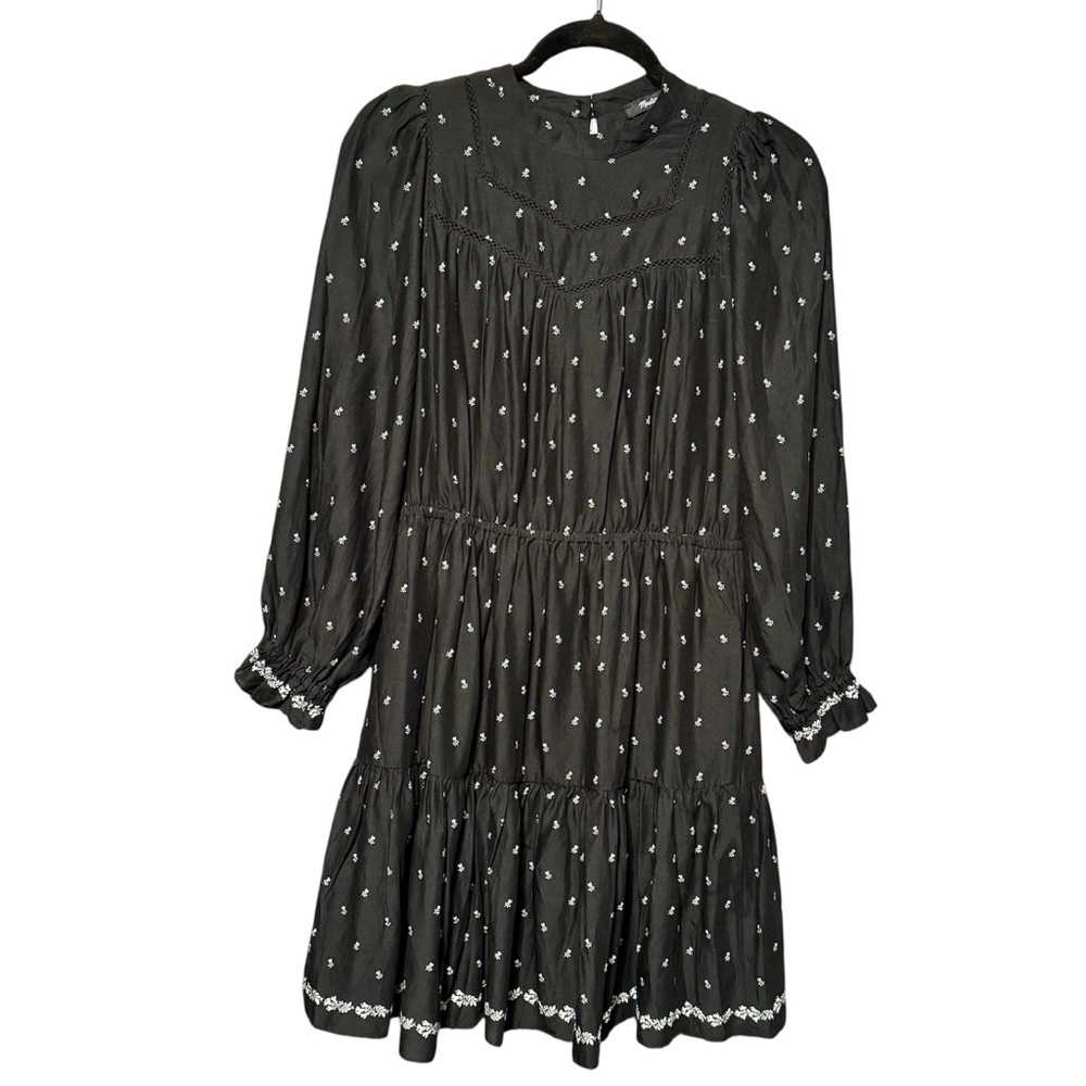 Madewell Mockneck Mini Ditsy Floral Long Sleeve Dress in Welsh Blossoms - Picture 3 of 13